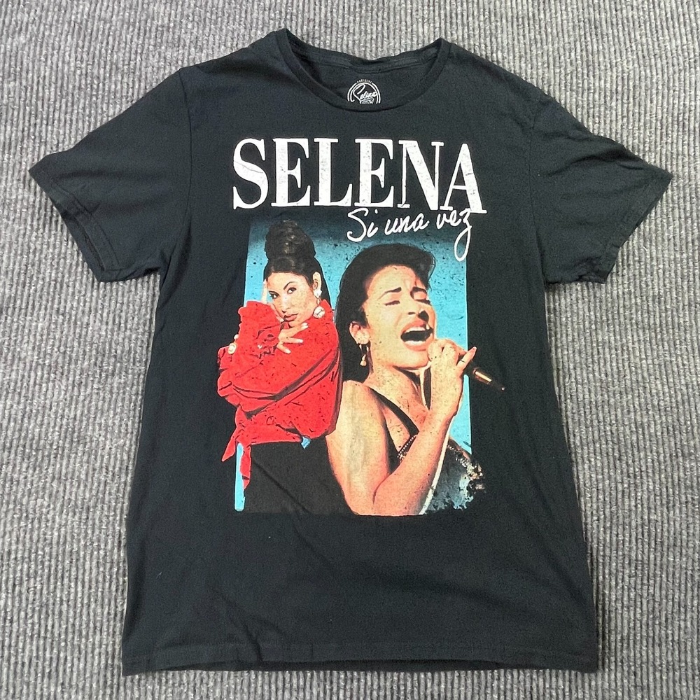 Selena T Shirt Women's Small S Black Modern Short Sleeve Rock Pop Music‎ Casual